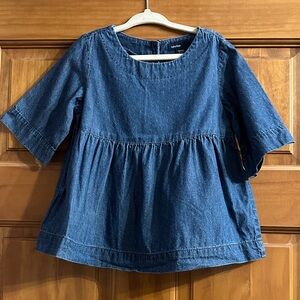 GAP Denim Blue Kids Peplum Top